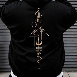 New Black Graphic Plus Sized hoodie. Sz.4xl